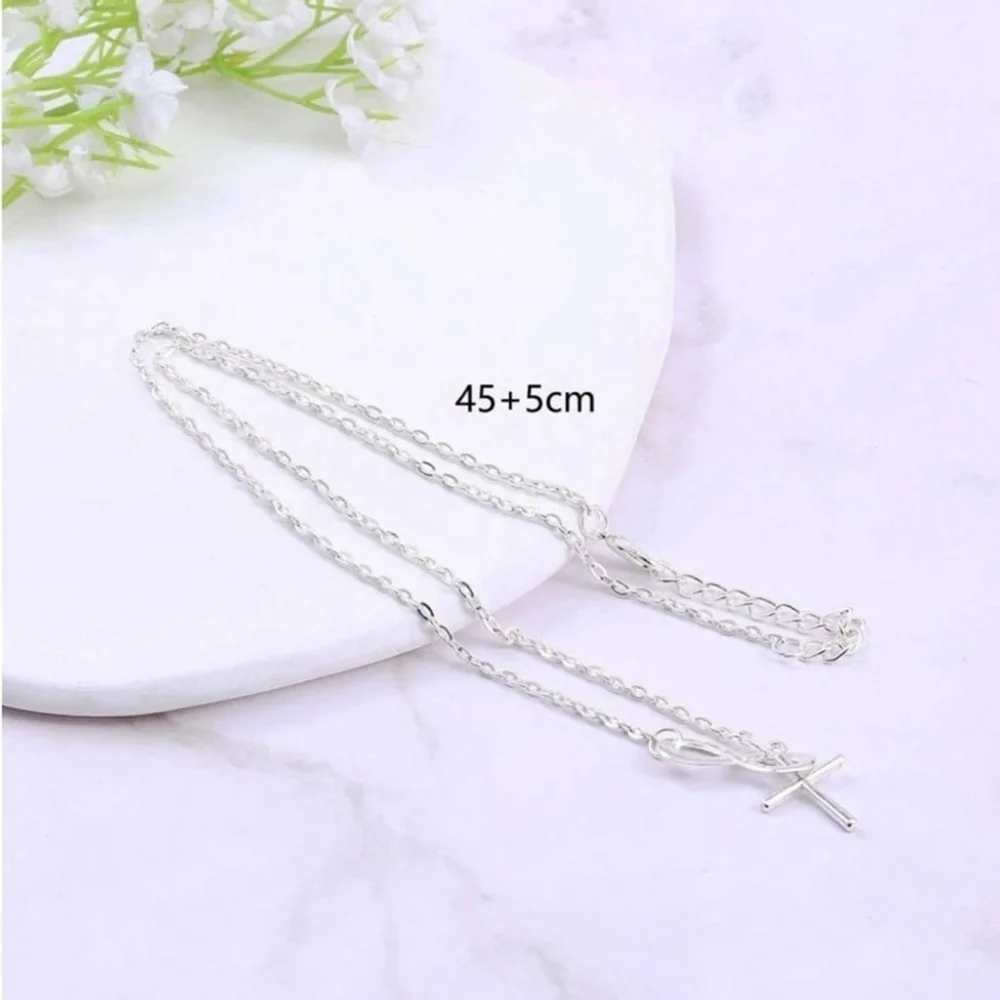⚠️Clearance Silver Cross And Infinity Pendant Necklace SS - Picture 3 of 4